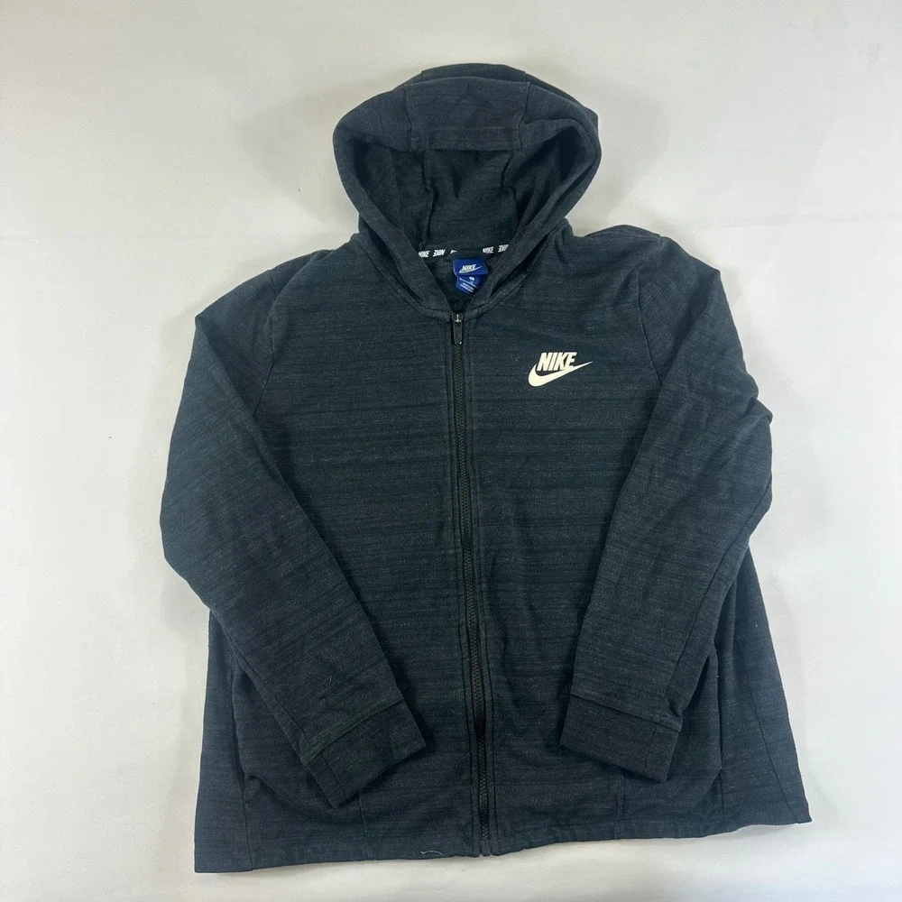 Nike‎ Youth XL Full Zip Hoodie Therma Fit Charcoal Black